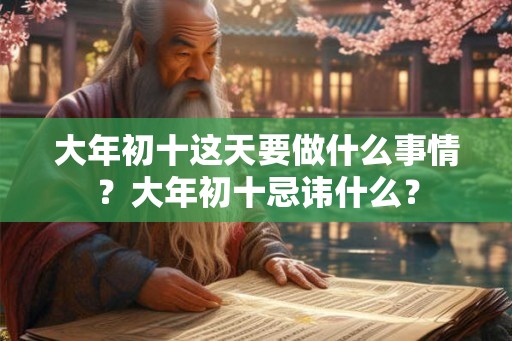 大年初十这天要做什么事情？大年初十忌讳什么？
