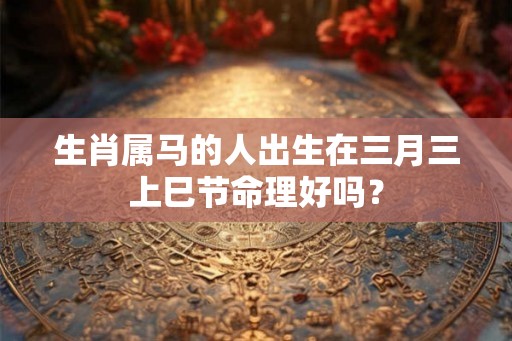 生肖属马的人出生在三月三上巳节命理好吗？