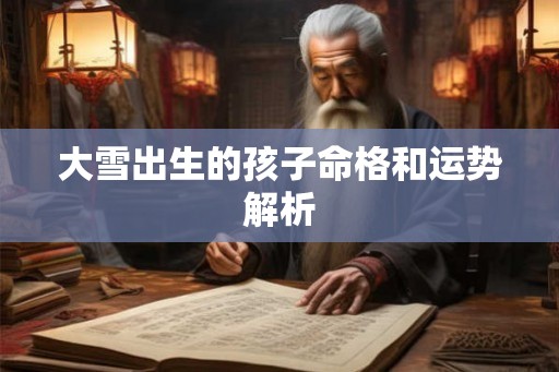 大雪出生的孩子命格和运势解析