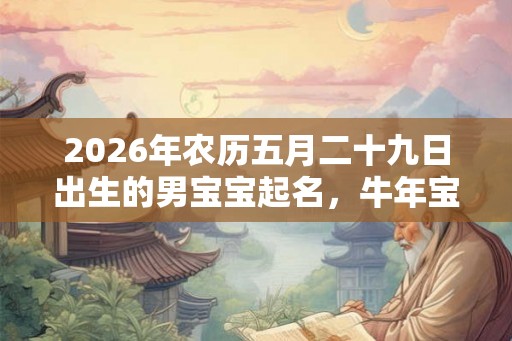 2026年农历五月二十九日出生的男宝宝起名，牛年宝宝起名大全