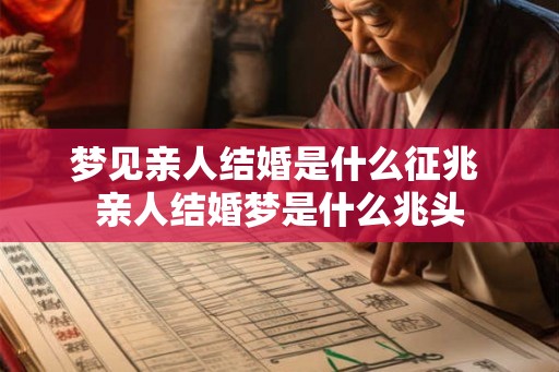 梦见亲人结婚是什么征兆 亲人结婚梦是什么兆头