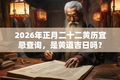 2026年正月二十二黄历宜忌查询，是黄道吉日吗？