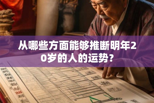 从哪些方面能够推断明年20岁的人的运势？