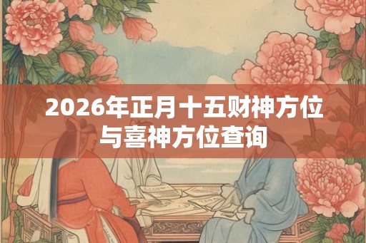 2026年正月十五财神方位与喜神方位查询