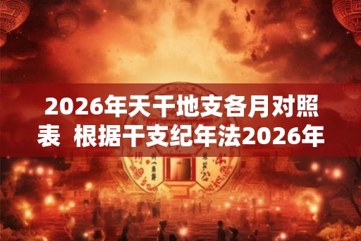 2026年天干地支各月对照表  根据干支纪年法2026年是什么年