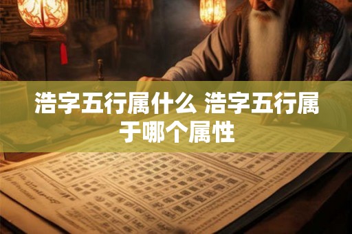 浩字五行属什么 浩字五行属于哪个属性