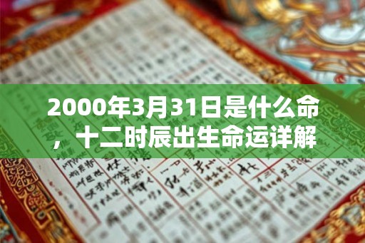 2000年3月31日是什么命，十二时辰出生命运详解