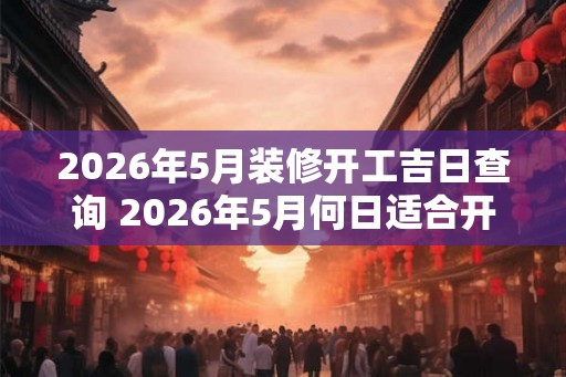 2026年5月装修开工吉日查询 2026年5月何日适合开工装修 2026年5月装修开工吉日查询 2026年5月何日适合开工装修