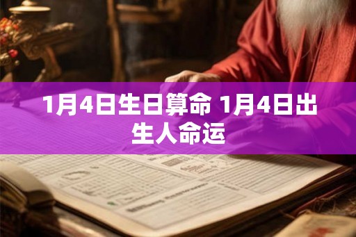 1月4日生日算命 1月4日出生人命运