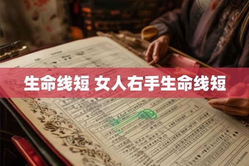 生命线短 女人右手生命线短