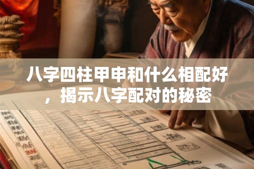 八字四柱甲申和什么相配好，揭示八字配对的秘密