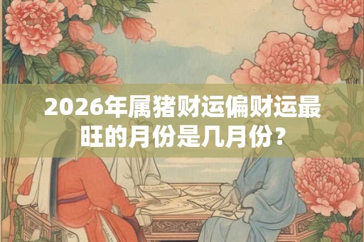 2026年属猪财运偏财运最旺的月份是几月份？
