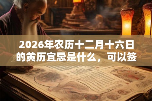 2026年农历十二月十六日的黄历宜忌是什么,可以签约吗? 2026年农历十二月十六日的黄历宜忌是什么,可以签约吗?