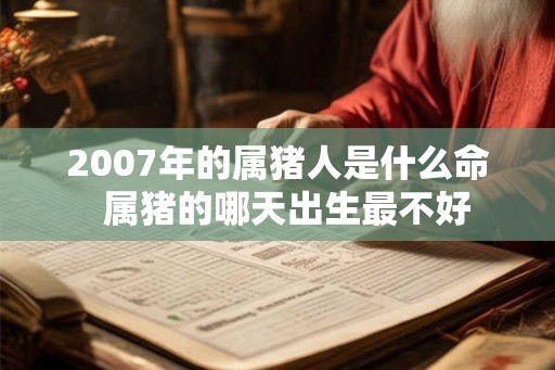 2007年的属猪人是什么命  属猪的哪天出生最不好