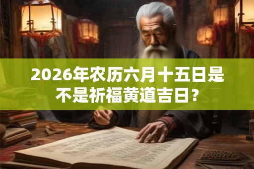 2026年农历六月十五日是不是祈福黄道吉日？