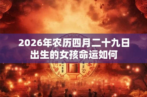 2026年农历四月二十九日出生的女孩命运如何