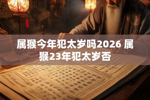 属猴今年犯太岁吗2026 属猴23年犯太岁否