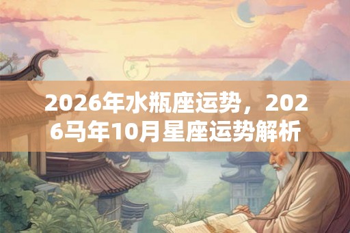 2026年水瓶座运势，2026马年10月星座运势解析