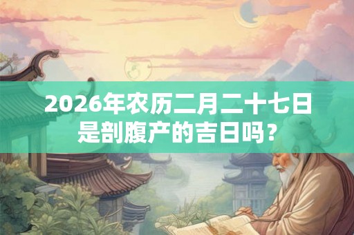 2026年农历二月二十七日是剖腹产的吉日吗？
