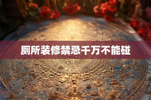 厕所装修禁忌千万不能碰