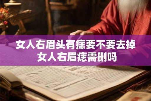 女人右眉头有痣要不要去掉 女人右眉痣需删吗