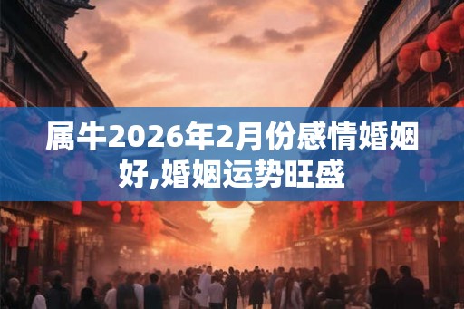 属牛2026年2月份感情婚姻好,婚姻运势旺盛 属牛2026年2月份感情婚姻好,婚姻运势旺盛