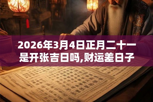 2026年3月4日正月二十一是开张吉日吗,财运差日子不好