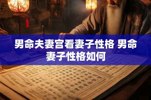 男命夫妻宫看妻子性格 男命妻子性格如何