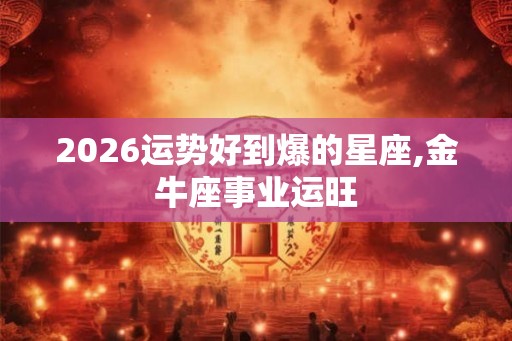2026运势好到爆的星座,金牛座事业运旺 2026运势好到爆的星座,金牛座事业运旺