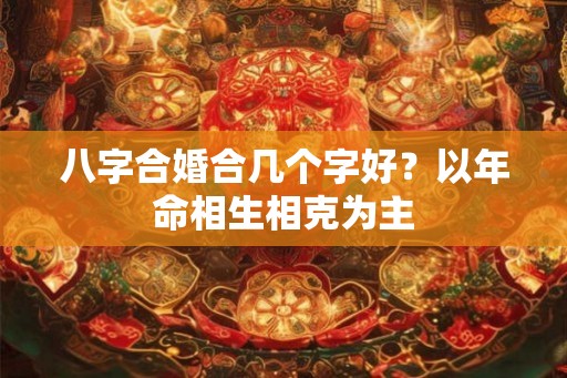 八字合婚合几个字好？以年命相生相克为主