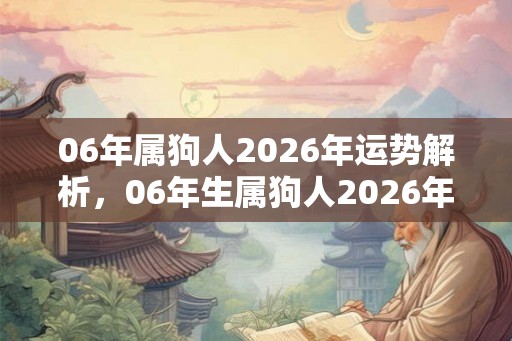 06年属狗人2026年运势解析,06年生属狗人2026年16岁吗? 06年属狗人2026年运势解析,06年生属狗人2026年16岁吗?