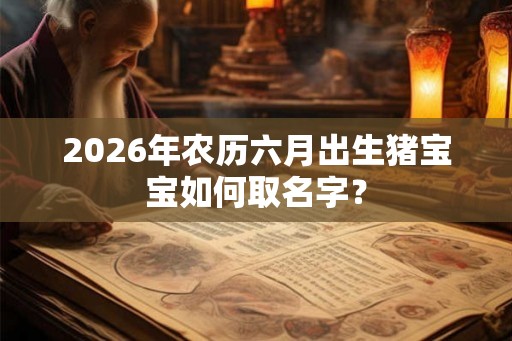 2026年农历六月出生猪宝宝如何取名字？