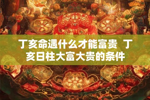 丁亥命遇什么才能富贵  丁亥日柱大富大贵的条件