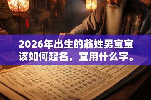 2026年出生的翁姓男宝宝该如何起名,宜用什么字。 2026年出生的翁姓男宝宝该如何起名,宜用什么字。