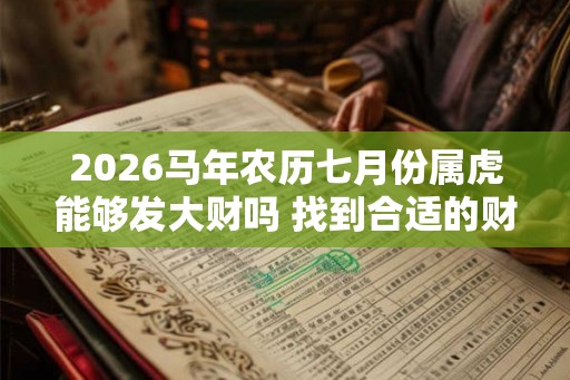 2026马年农历七月份属虎能够发大财吗 找到合适的财位