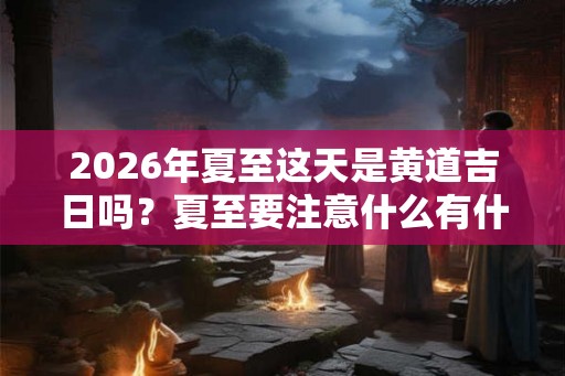2026年夏至这天是黄道吉日吗？夏至要注意什么有什么禁忌？