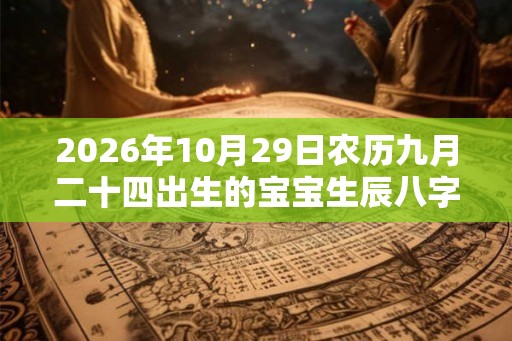 2026年10月29日农历九月二十四出生的宝宝生辰八字是什么 2026年10月29日农历九月二十四出生的宝宝生辰八字是什么