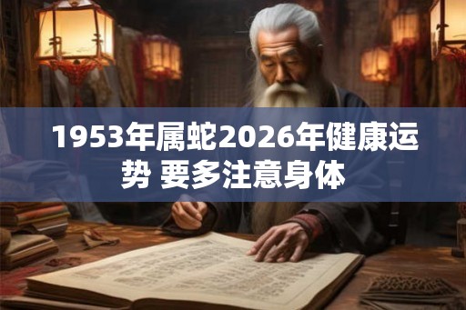 1953年属蛇2026年健康运势 要多注意身体 1953年属蛇2026年健康运势 要多注意身体