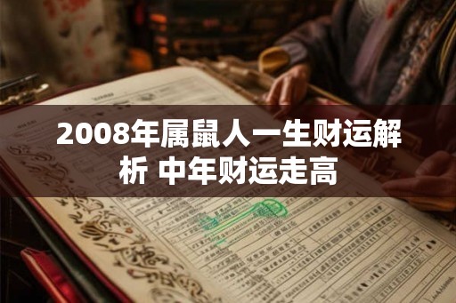 2008年属鼠人一生财运解析 中年财运走高