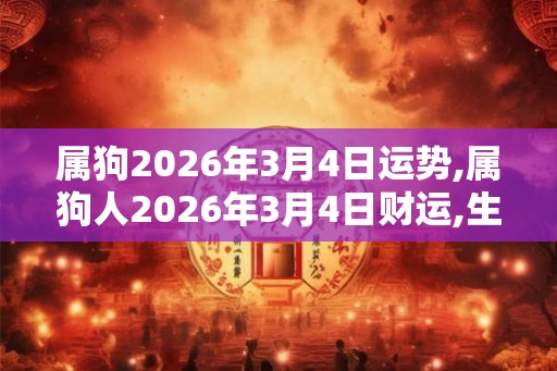 属狗2026年3月4日运势,属狗人2026年3月4日财运,生肖狗2026年3月4日运势