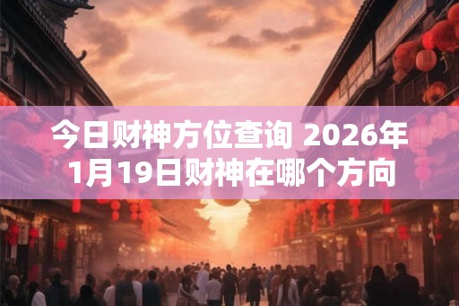 今日财神方位查询 2026年1月19日财神在哪个方向