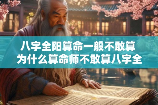 八字全阳算命一般不敢算 为什么算命师不敢算八字全阳 八字全阳算命一般不敢算 为什么算命师不敢算八字全阳