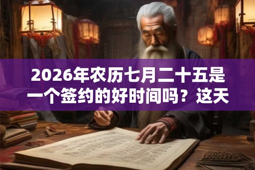 2026年农历七月二十五是一个签约的好时间吗？这天老黄历的卦象好吗？