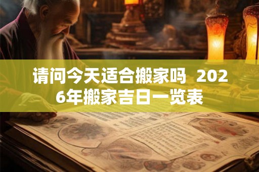 请问今天适合搬家吗  2026年搬家吉日一览表