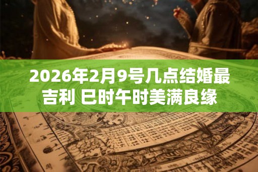 2026年2月9号几点结婚最吉利 巳时午时美满良缘