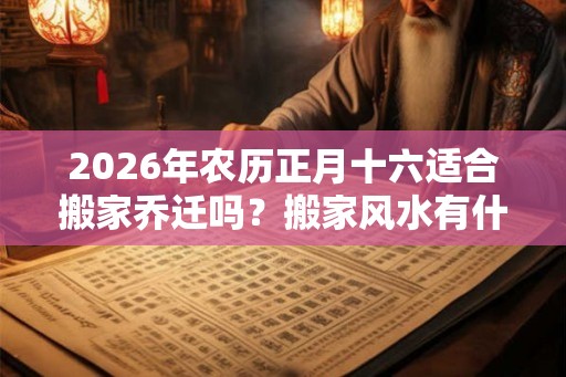 2026年农历正月十六适合搬家乔迁吗？搬家风水有什么？