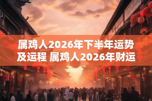 属鸡人2026年下半年运势及运程 属鸡人2026年财运方位