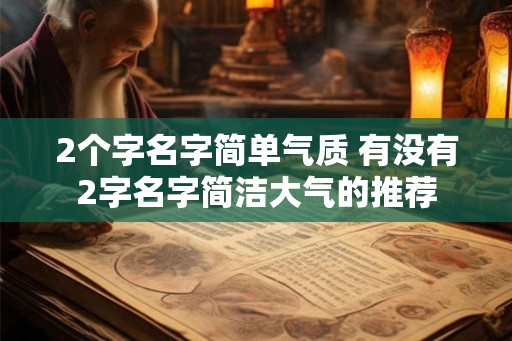 2个字名字简单气质 有没有2字名字简洁大气的推荐