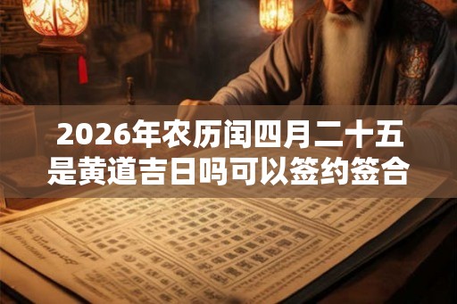 2026年农历闰四月二十五是黄道吉日吗可以签约签合同吗？