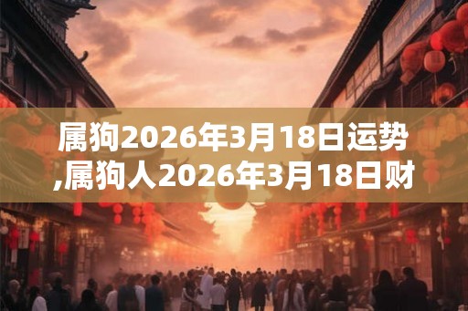 属狗2026年3月18日运势,属狗人2026年3月18日财运,生肖狗2026年3月18日运势